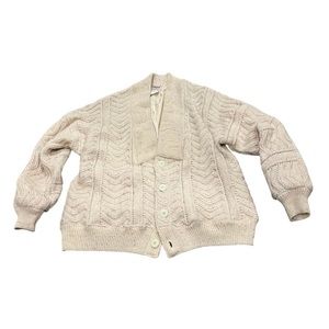 Tundra beige colourful speckled wool button up THICK cardigan